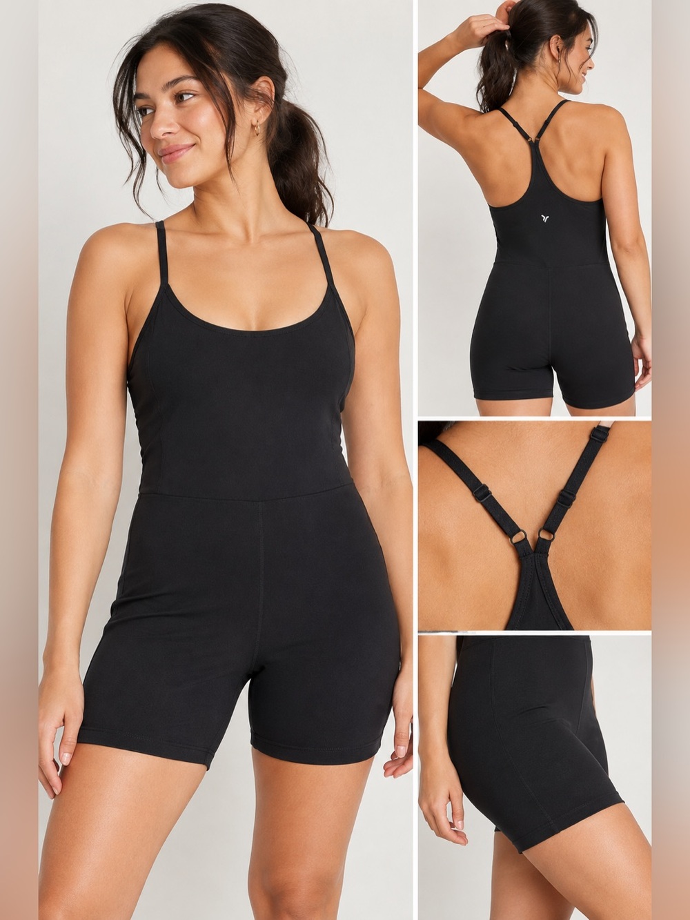Old Navy Active Cloud+ XL Black Go-Dry Athletic Romper Bodysuit